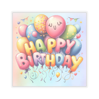 Cute Balloon  Happy Birthday Kiss-Cut Sticker-My Bright Side Clothing