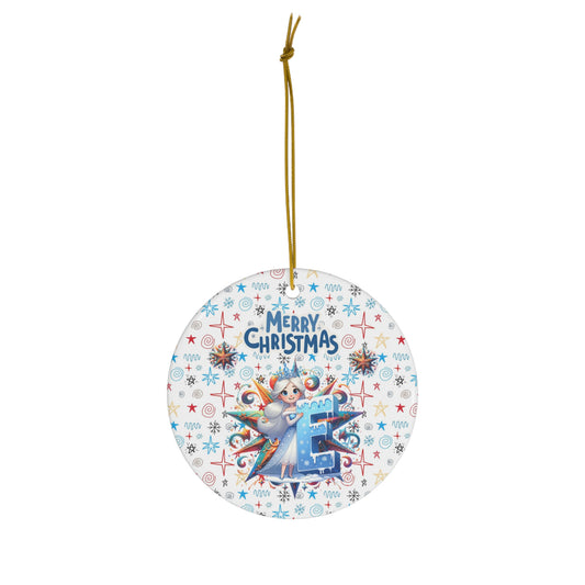 Letter E Cute Christmas Princess ceramic ornament(A-Z Collection)-My Bright Side Clothing