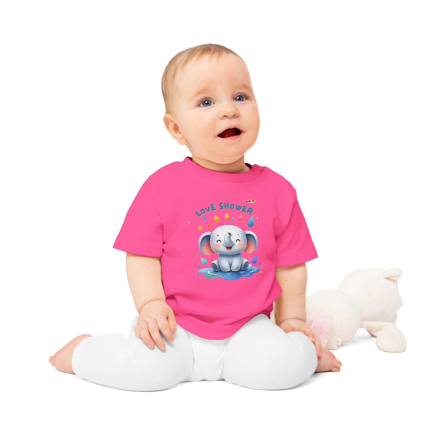 Cute Baby Elephant Graphic Organic Baby T-shirt--My Bright Side Clothing