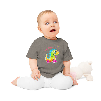 Cute Tiny Roars colourful baby dino  Logo Baby T-Shirt -MyBrightSideClothing