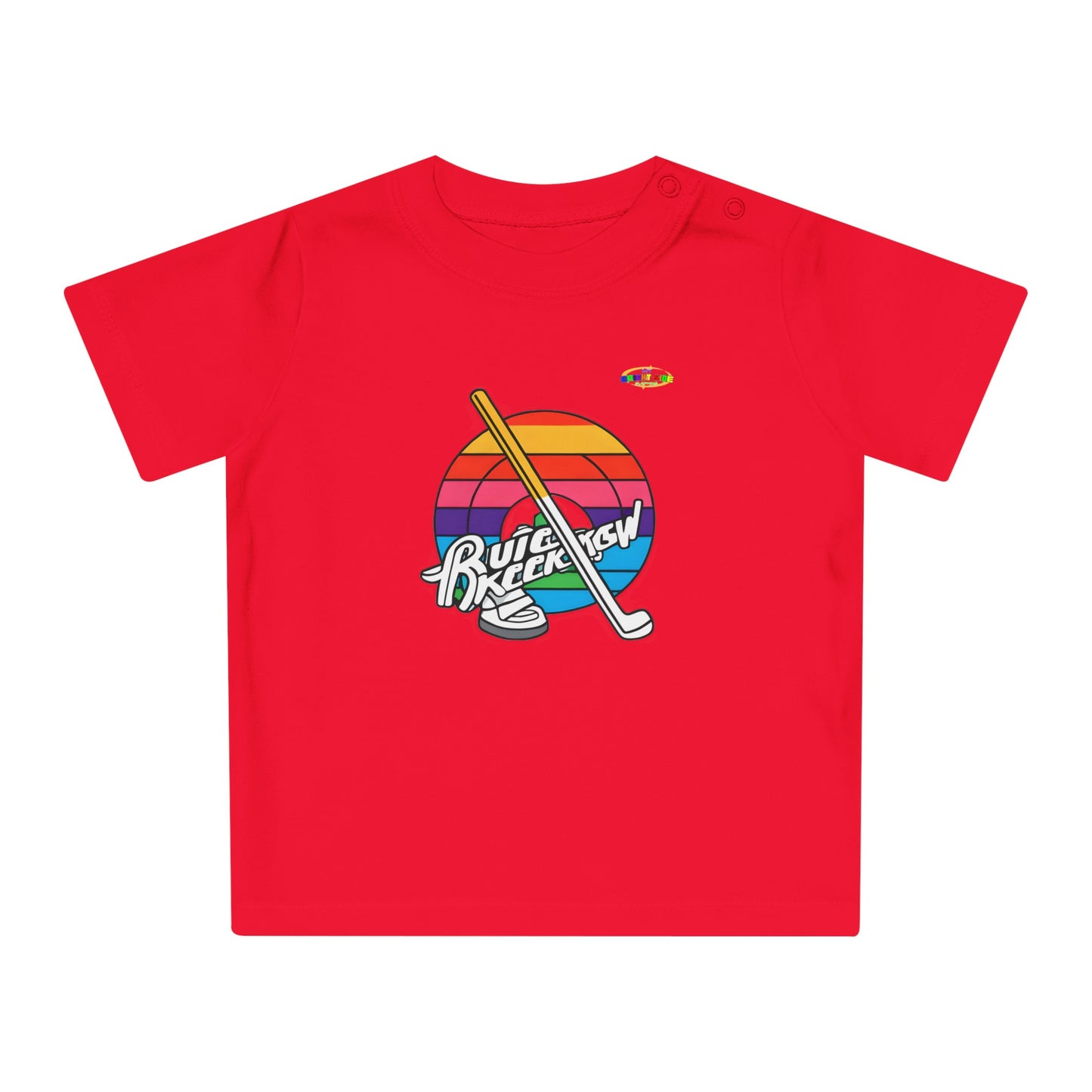 Cute Rainbow Circle Hockey Power logo Baby T-Shirt-MyBrightSideClothing