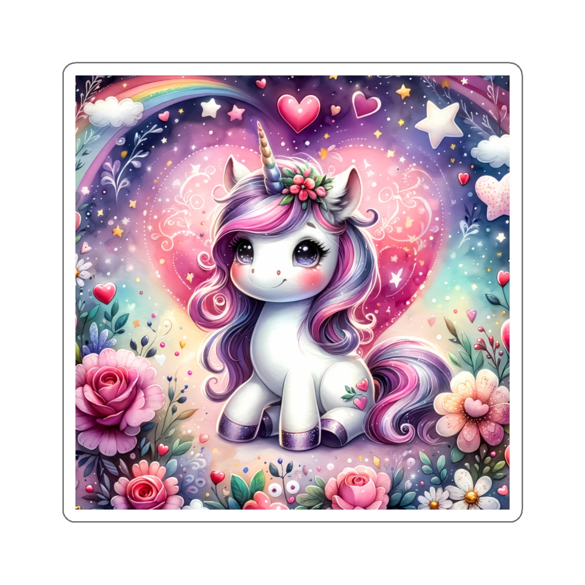 Magical Unicorn Love Kiss-Cut Sticker-My Bright Side Clothing