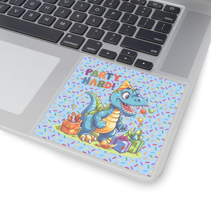 Cute Happy Birthday Dino Kiss-Cut Sticker-My Bright Side Clothing