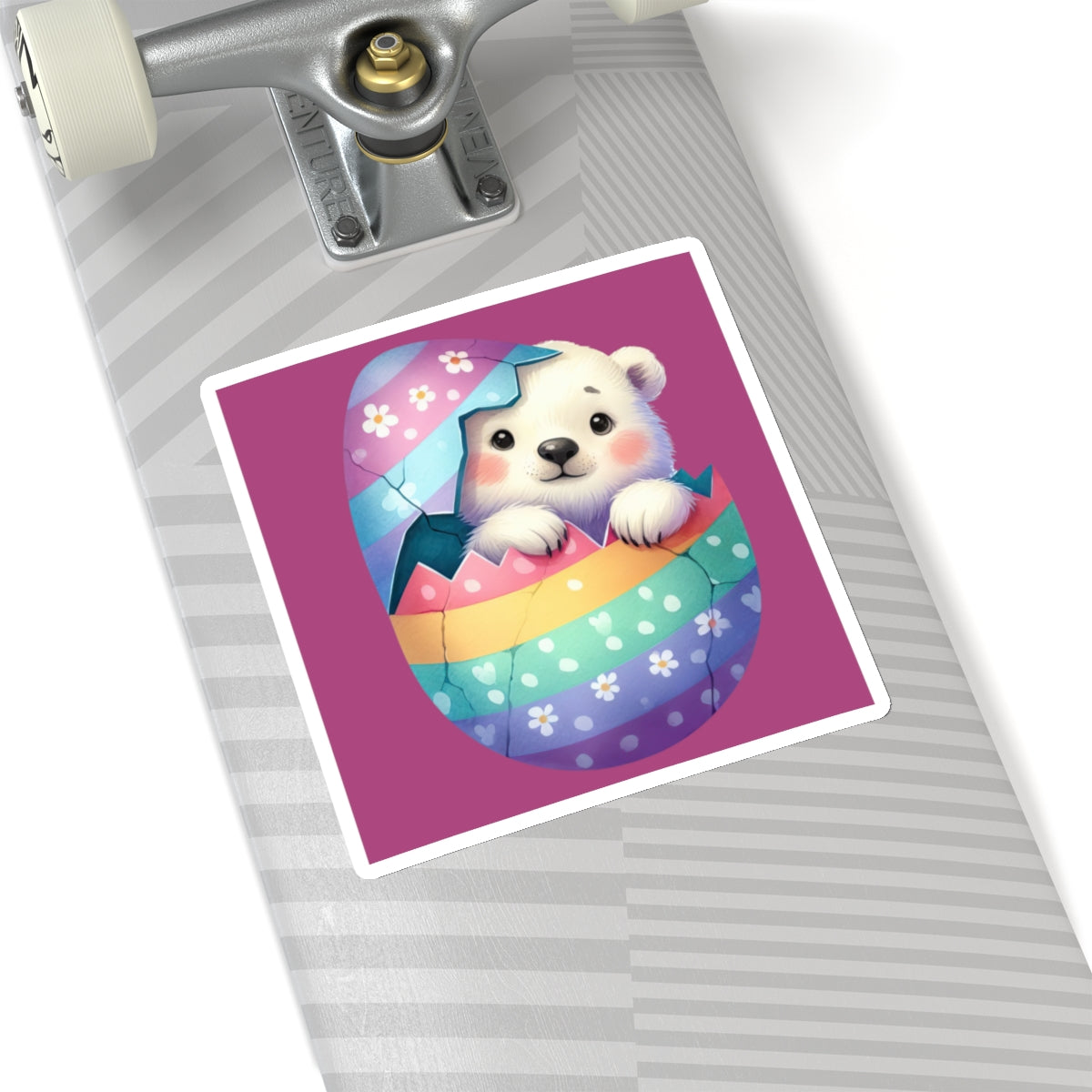 Cute and Sweet Little Polar Bear Easter Egg -Kiss-Cut Sticker-My Bright Side Clothing