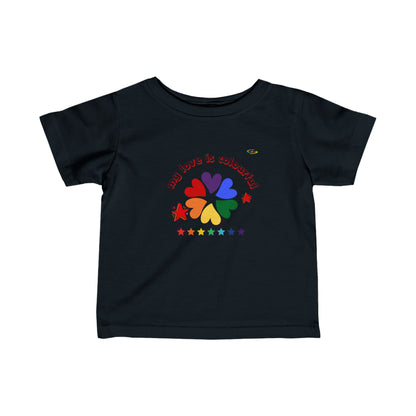 Cute My Love is Colourful heart logo Infant Fine Jersey Tee-My Bright Side Clothing