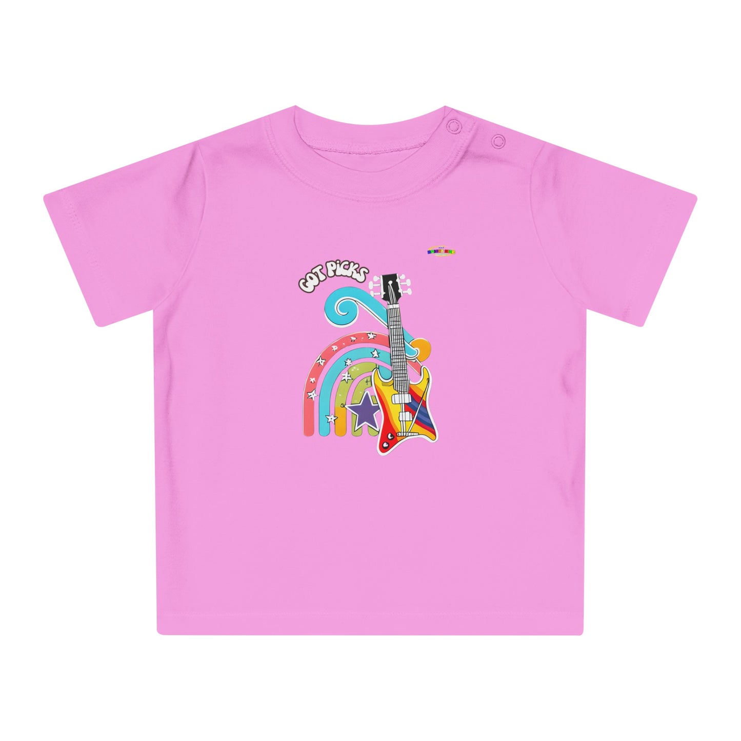 Got Picks cute rainbow guitar logo Fleece Baby T-Shirt-MyBrightSideClothing