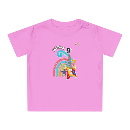 Got Picks cute rainbow guitar logo Fleece Baby T-Shirt-MyBrightSideClothing