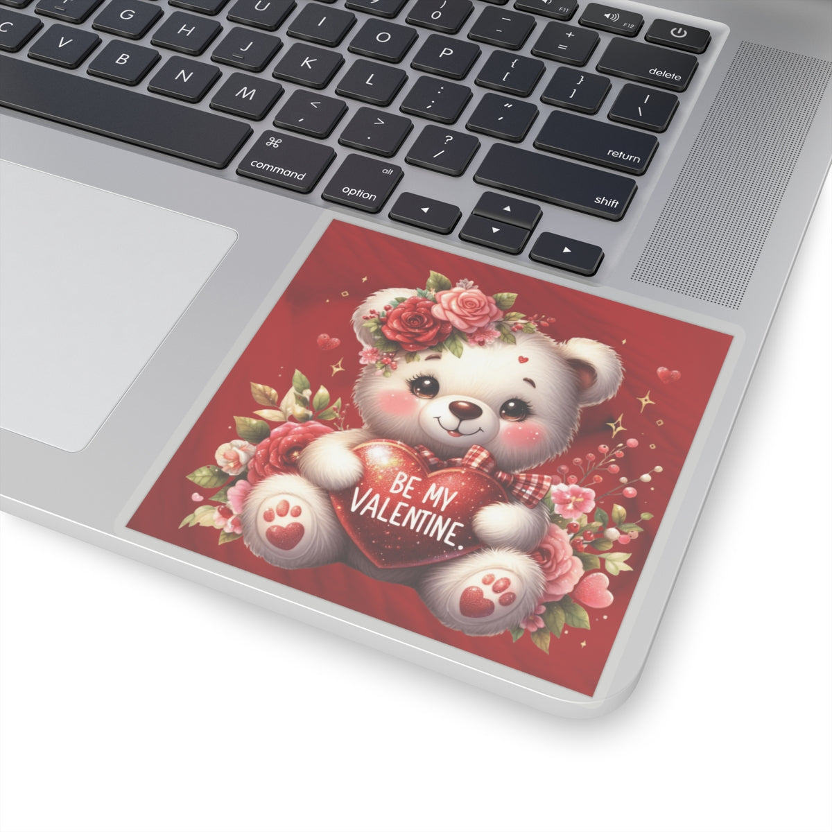 Cute Teddy Bear Valentines Kiss-Cut Sticker-My Bright Side Clothing