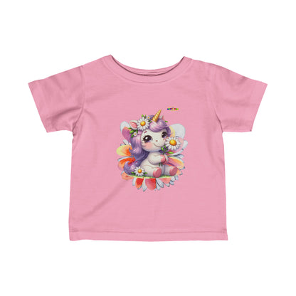 Cute Daisy Baby Unicorn Graphic Infant Fine Jersey Tee  -My Bright Side Clothing