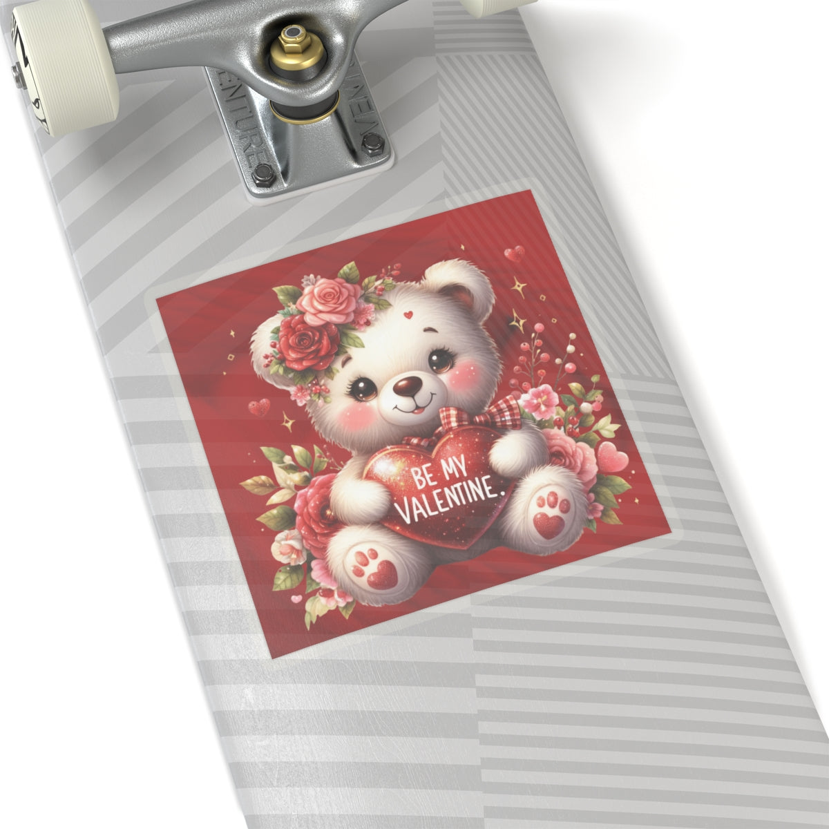 Cute Teddy Bear Valentines Kiss-Cut Sticker-My Bright Side Clothing