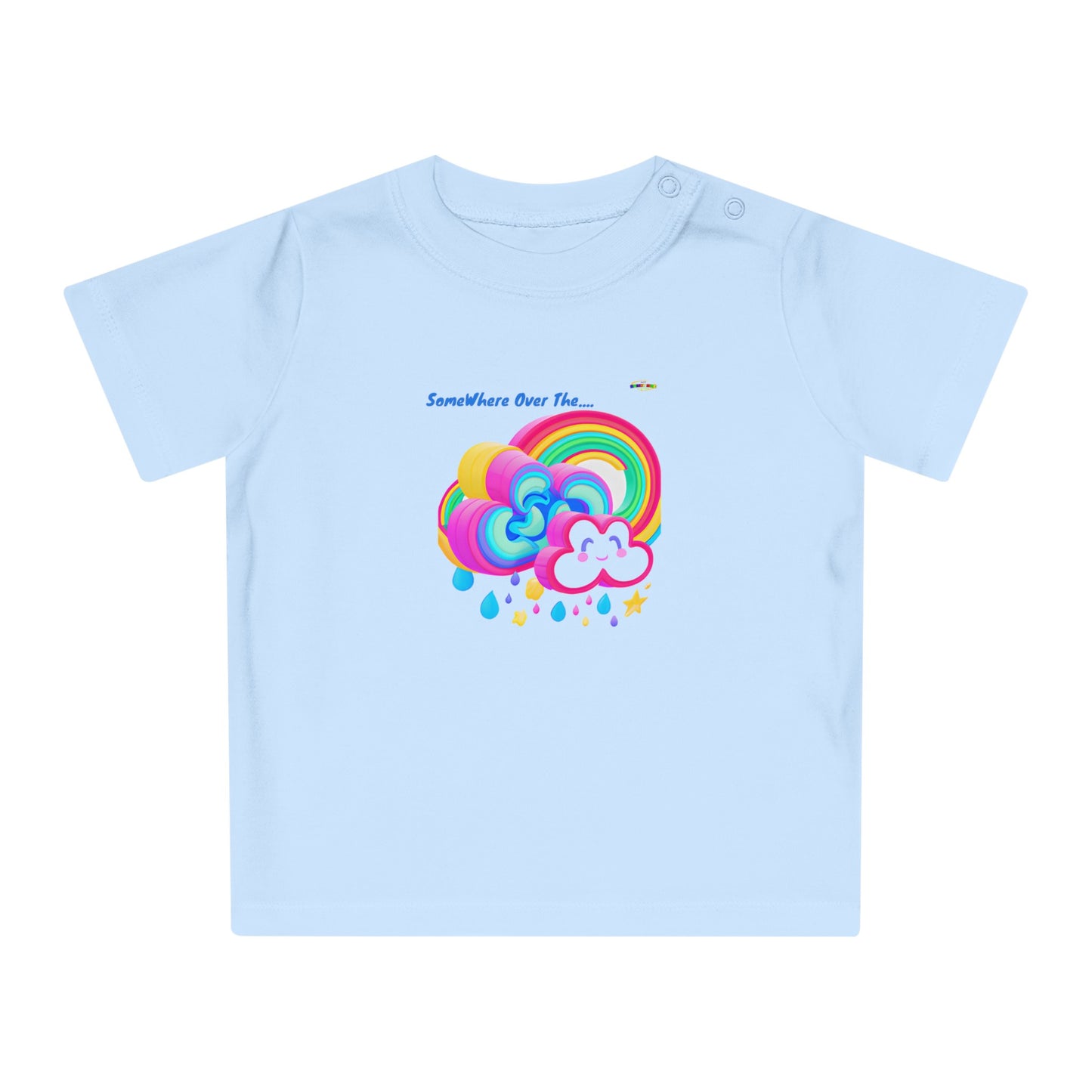 Cute Pastel Somewhere Over The Rainbow Baby T-Shirt-My Bright Side Clothing