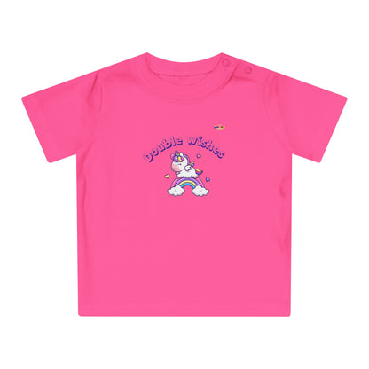 Cute Double Wishes Rainbow Unicorn Graphic Baby T-Shirt-My Bright Side Clothing