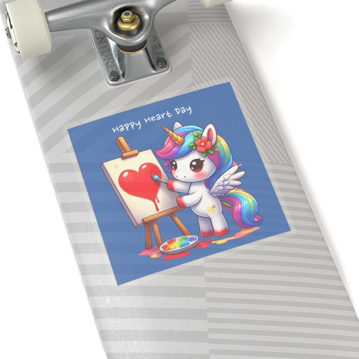 Cute and Sweet Happy Valentines Unicorn Kiss-Cut Sticker-My Bright Side Clothing