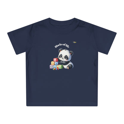 Cute Baby Panda Bear Building Blocks Graphic  Baby T-Shirt-My Bright Side Clothing