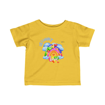 Cute All I want is love rainbow hearty graphic  Infant Fine Jersey Tee-My Bright Side Clothing