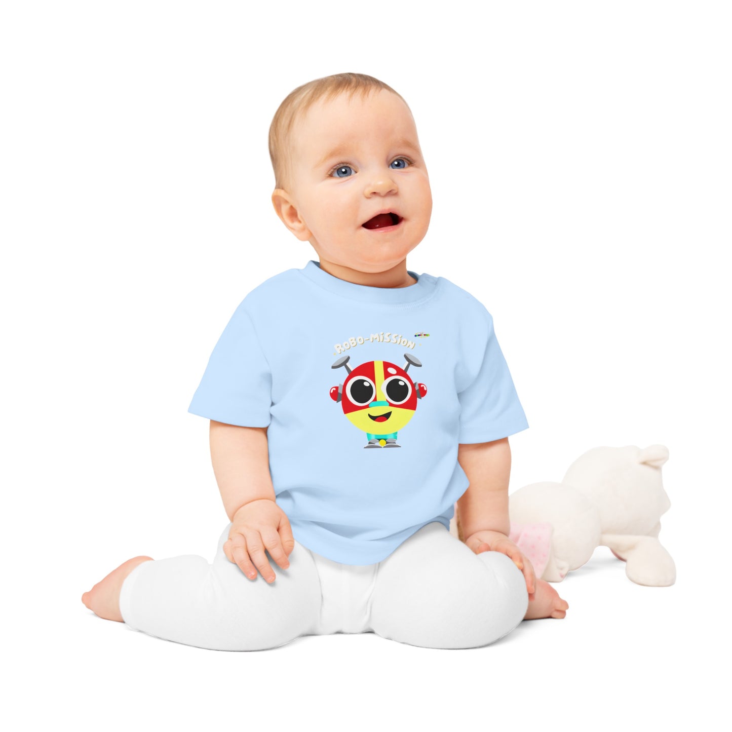 Cute little Robo Mission Robot Logo Baby T-Shirt -MyBrightSideClothing