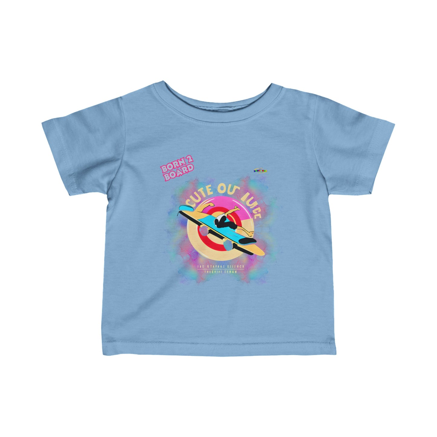 Cute Born 2 Board Pastel Skateboard  Graphic Infant Fine Jersey Tee-My Bright Side Clothing