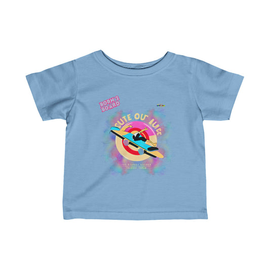 Cute Born 2 Board Pastel Skateboard  Graphic Infant Fine Jersey Tee-My Bright Side Clothing