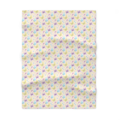 Cute Pastel Yellow Butterfly Pattern Soft Fleece Baby Blanket-My Bright Side Clothing