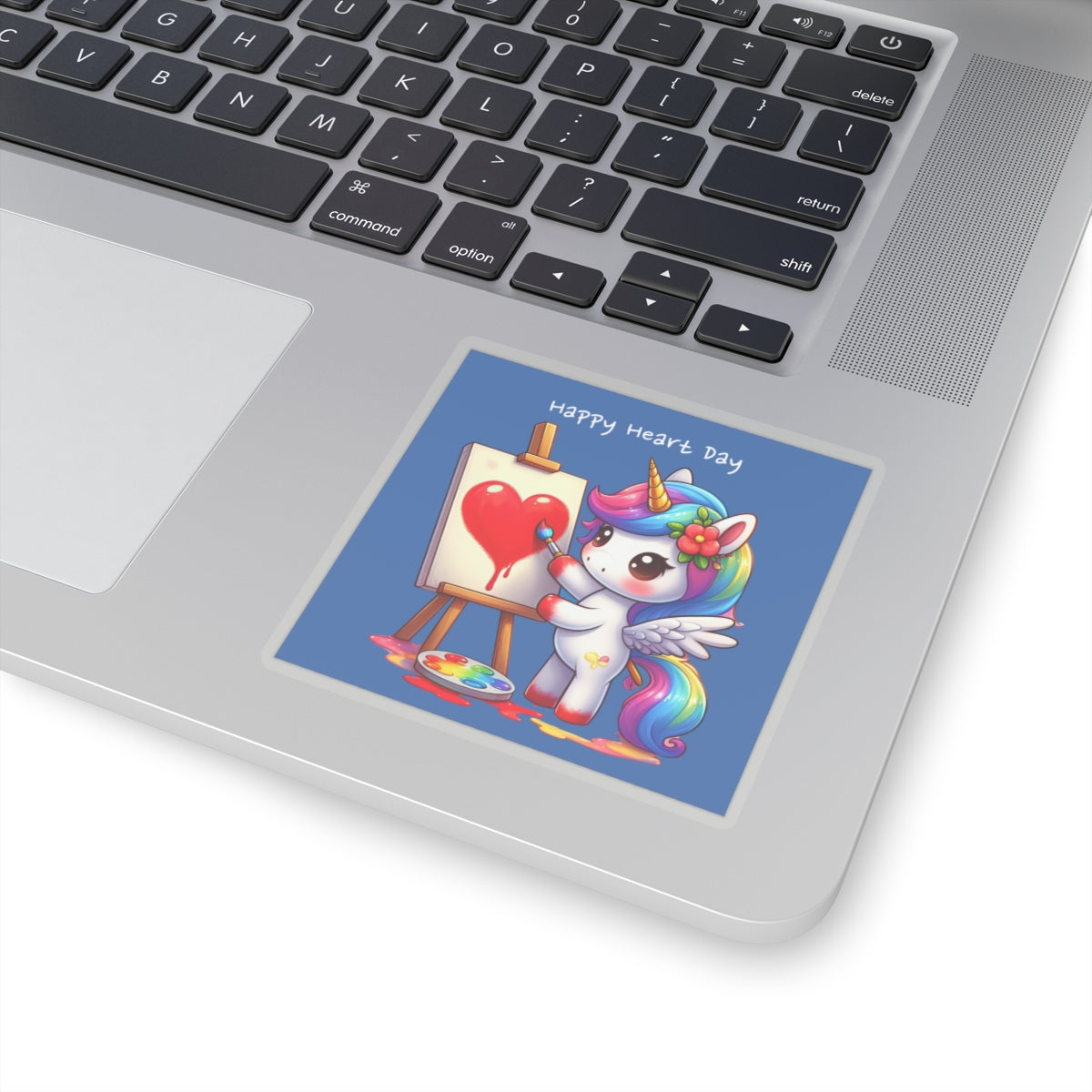 Cute and Sweet Happy Valentines Unicorn Kiss-Cut Sticker-My Bright Side Clothing