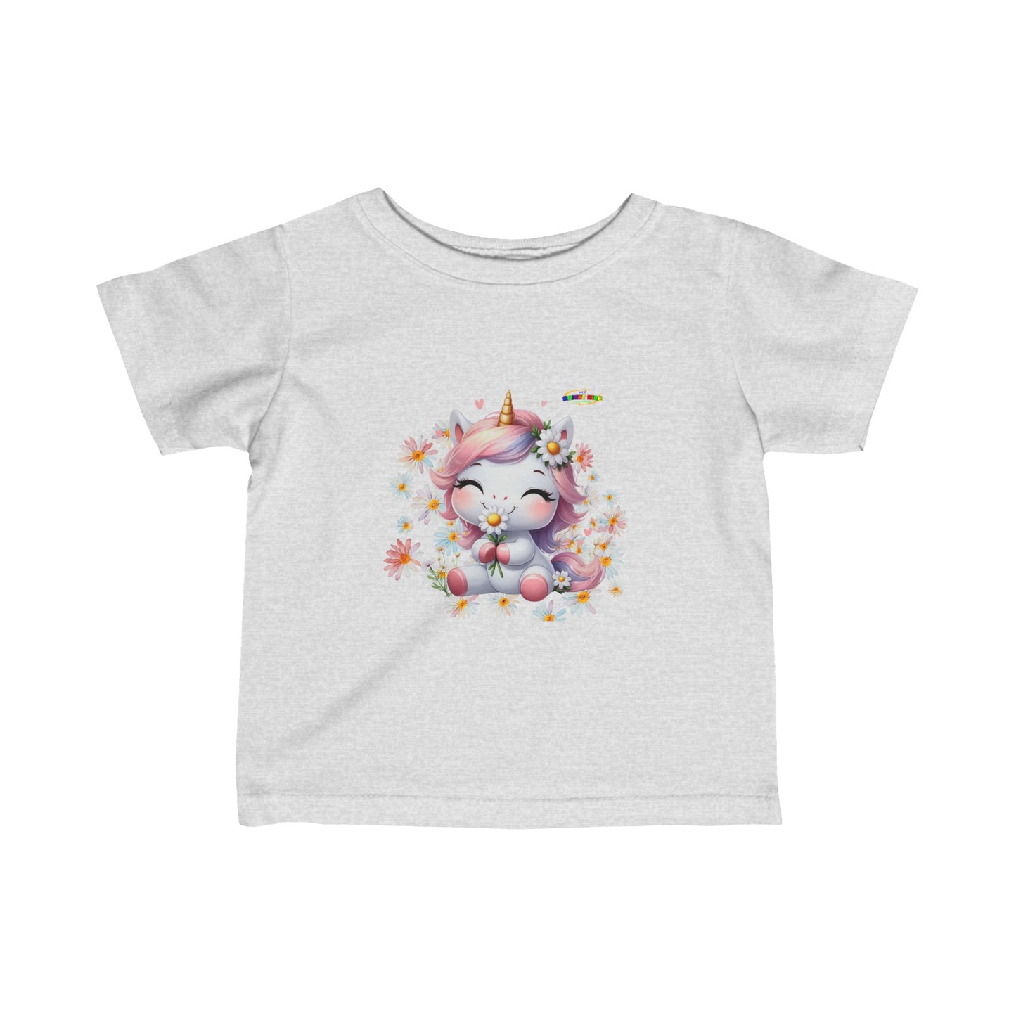 Cute Daisy Pastel Baby Unicorn Infant Fine Jersey Tee-My Bright Side Clothing