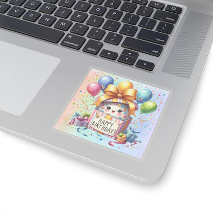 Cute Happy Birthday Kiss-Cut Sticker-My Bright Side Clothing