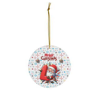 Letter L Cute Christmas Santa ceramic ornament(A-Z Collection)-My Bright Side Clothing