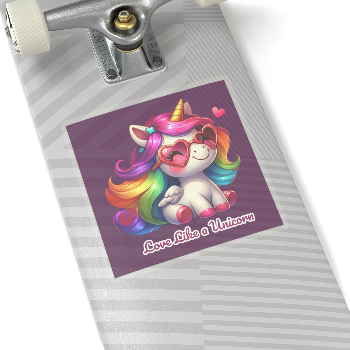 Cute and Sweet Happy Valentines Unicorn Kiss-Cut Sticker-My Bright Side Clothing