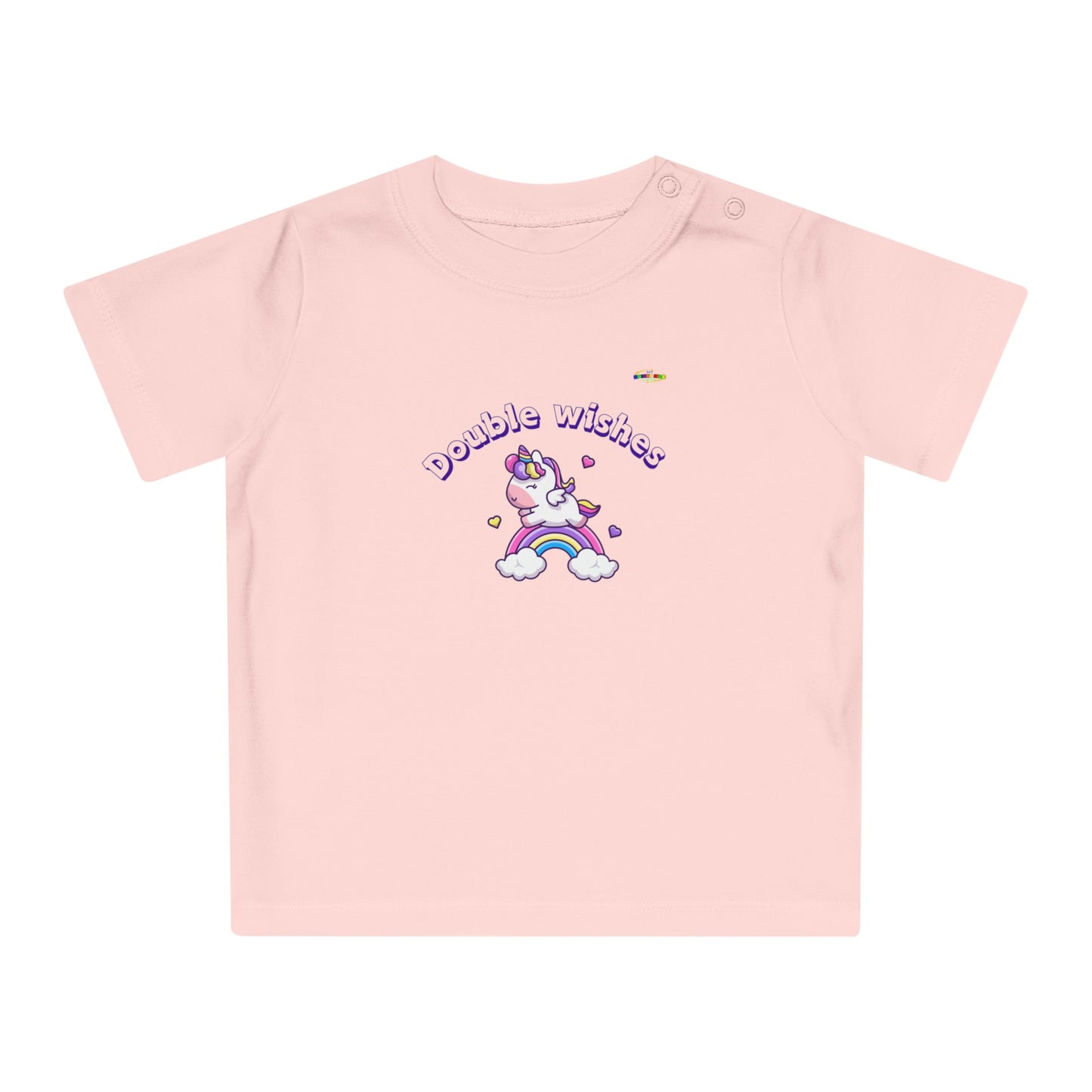 Cute Double Wishes Rainbow Unicorn Graphic Baby T-Shirt-My Bright Side Clothing