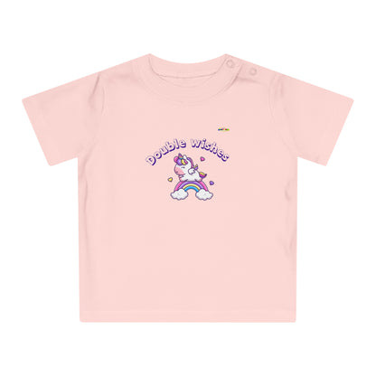 Cute Double Wishes Rainbow Unicorn Graphic Baby T-Shirt-My Bright Side Clothing