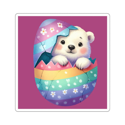 Cute and Sweet Little Polar Bear Easter Egg -Kiss-Cut Sticker-My Bright Side Clothing