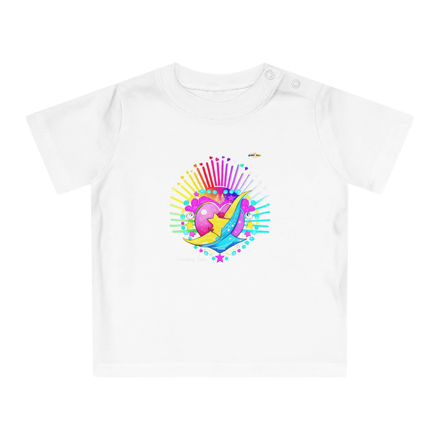 Cute Pastel Sending Love Heart Rainbow Baby T-Shirt-My Bright Side Clothing