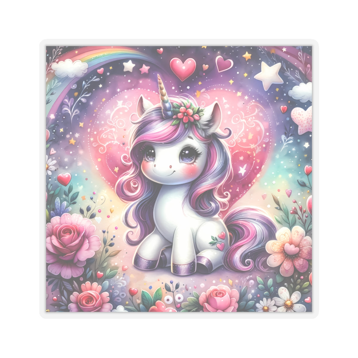 Magical Unicorn Love Kiss-Cut Sticker-My Bright Side Clothing