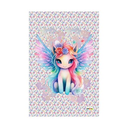 Beautiful Floral Butterfly Unicorn Graphic Matte Vertical Poster-My Bright Side Clothing