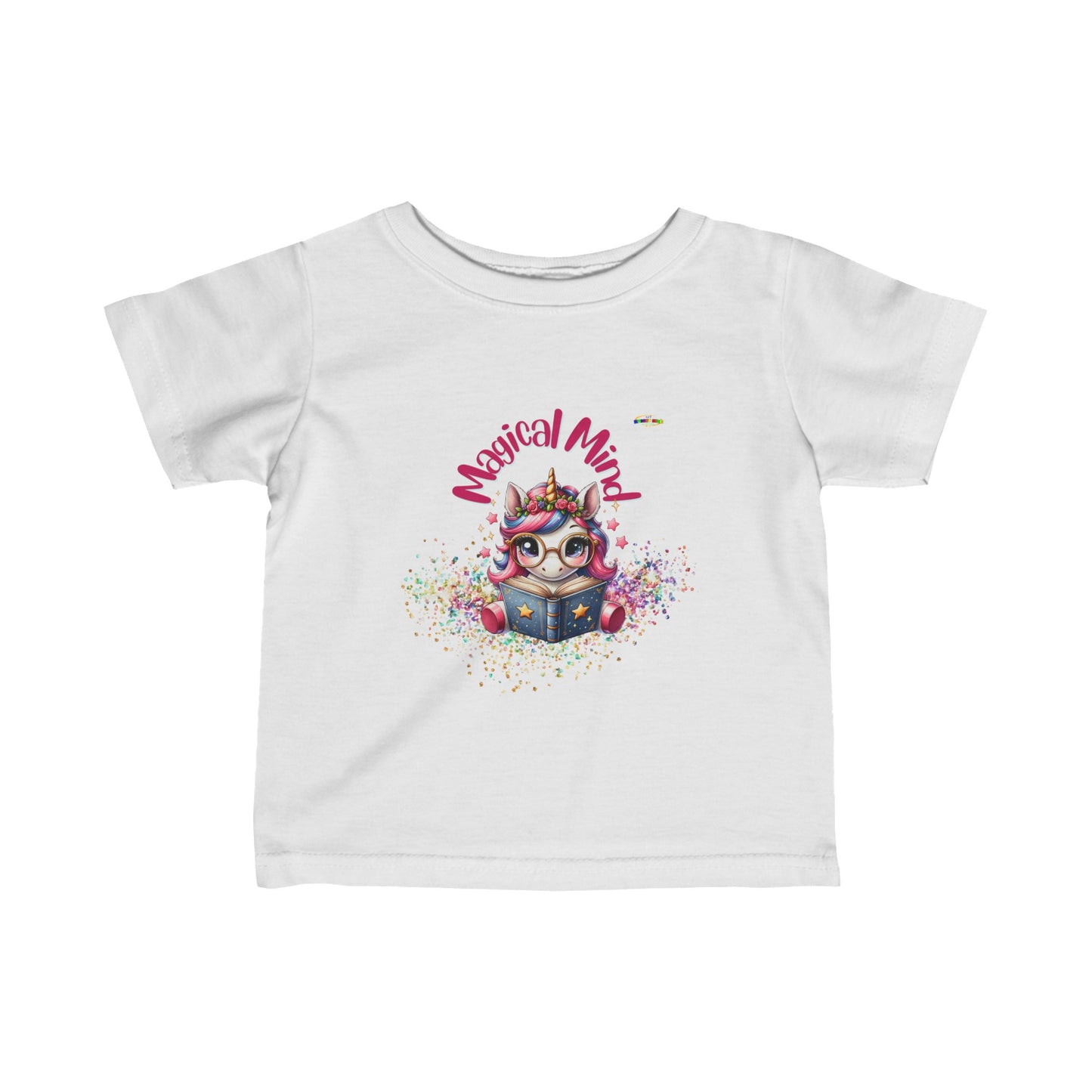 Magical Mind Cute little Unicorn Reading Infant Fine Jersey Tee--My Bright Side Clothing