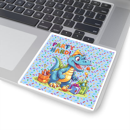 Cute Happy Birthday Dino Kiss-Cut Sticker-My Bright Side Clothing