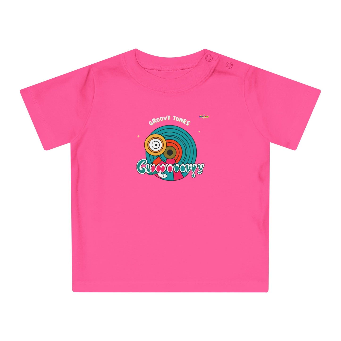 Cute Groovy Tunes Retro record Logo Baby T-Shirt -MyBrightSideClothing