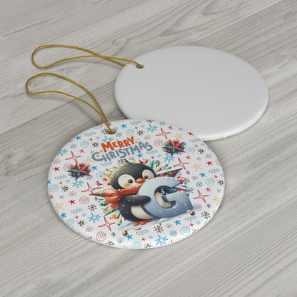 Letter G Cute Christmas Penguin ceramic ornament(A-Z Collection)-My Bright Side Clothing