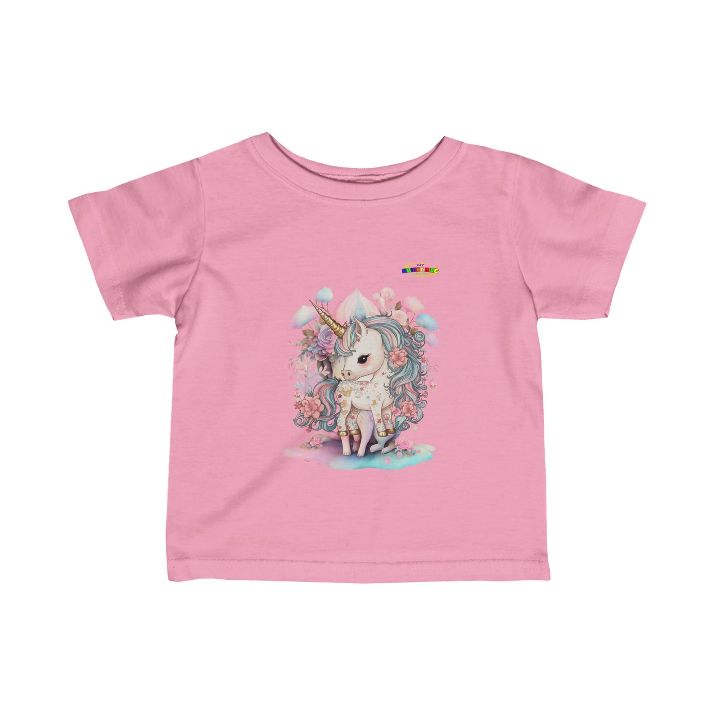 Cute Pastel Flower Unicorn Infant Fine Jersey Tee-My Bright Side Clothing