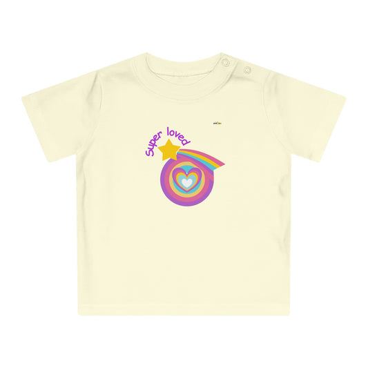 Cute Super Loved Rainbow Star Logo Baby T-Shirt-My Bright Side Clothing