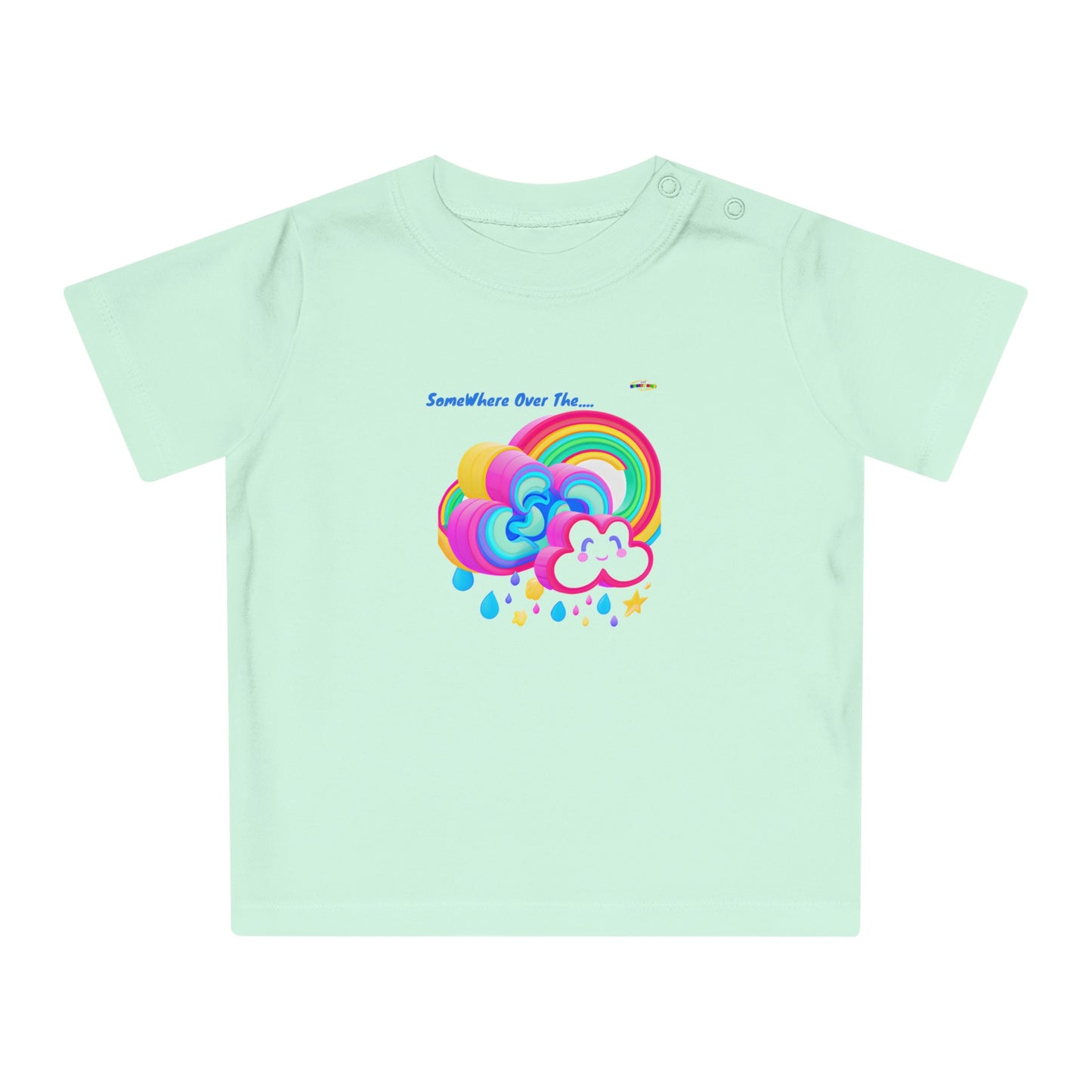 Cute Pastel Somewhere Over The Rainbow Baby T-Shirt-My Bright Side Clothing