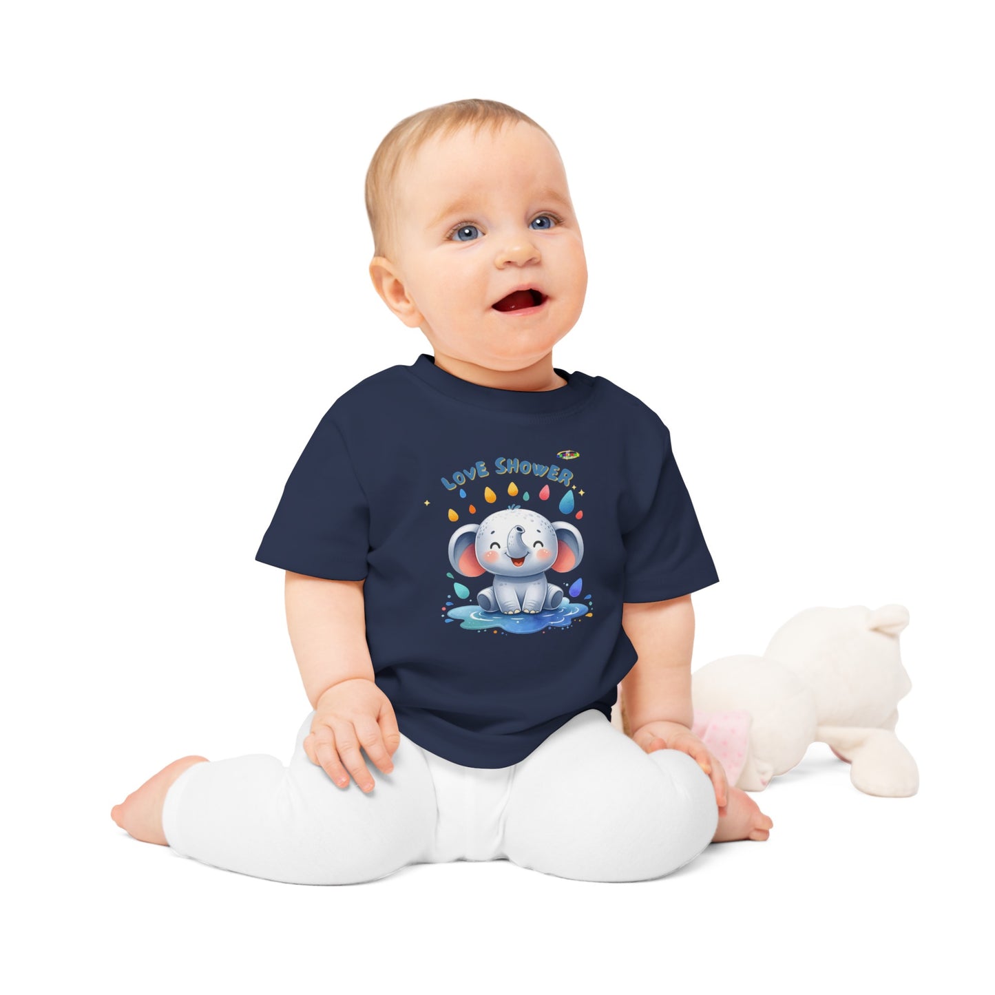 Cute Baby Elephant Graphic Organic Baby T-shirt--My Bright Side Clothing