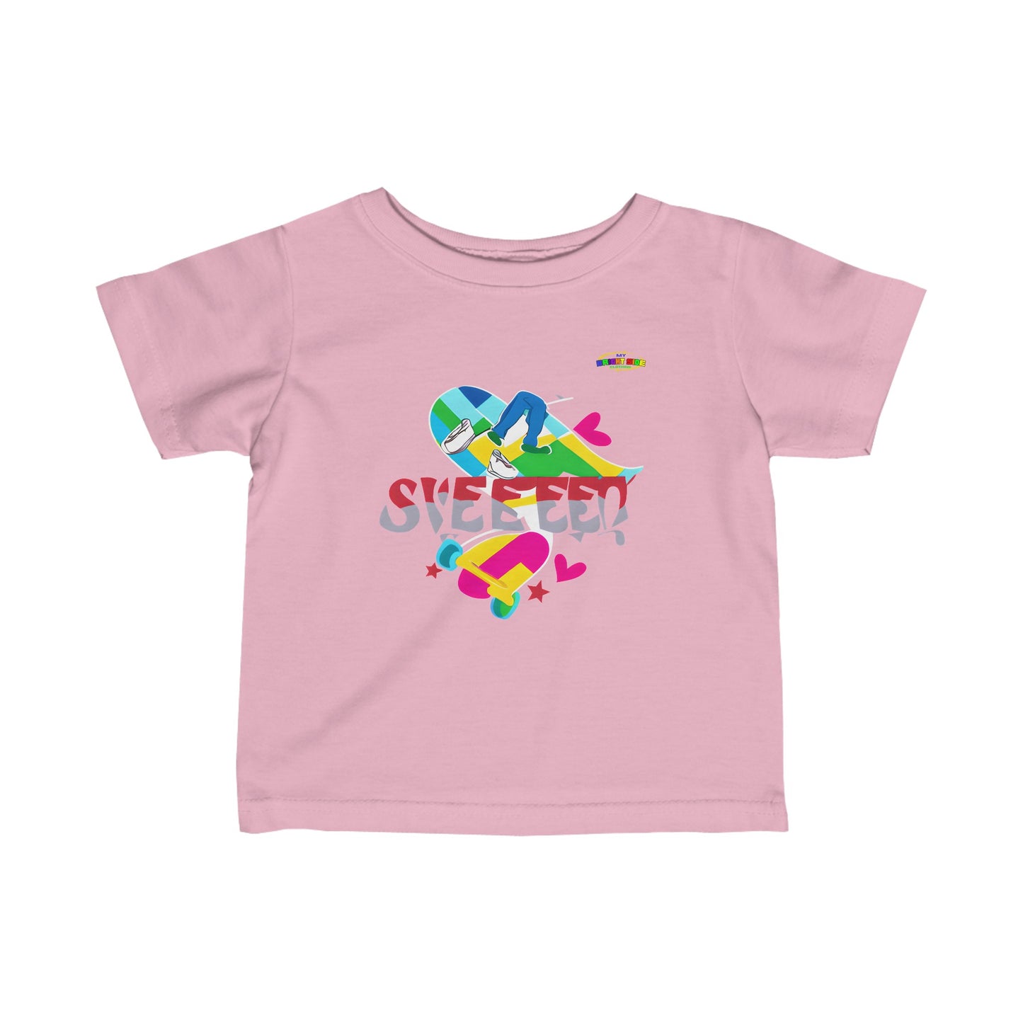 Cute Sweet Ride Toddler Skateboard Logo Infant Fine Jersey Tee-MyBrightSideClothing