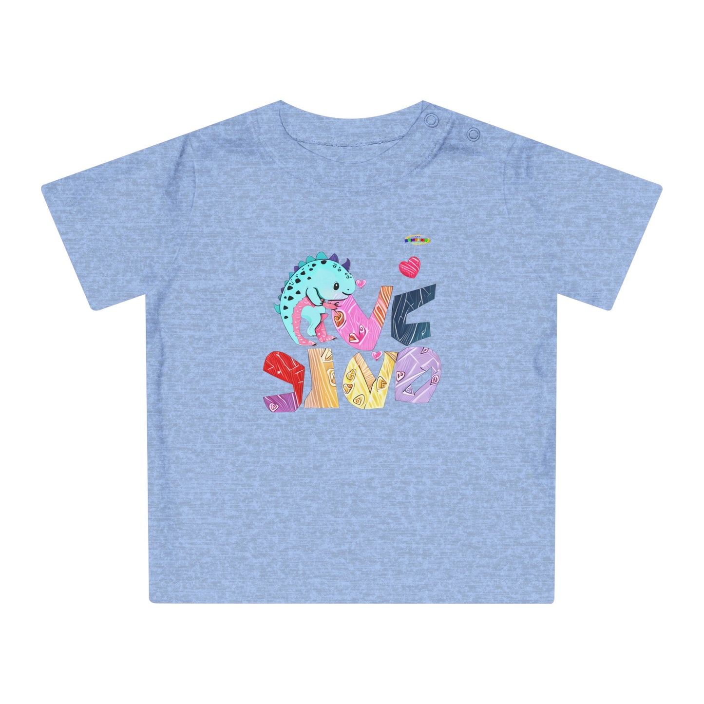 Cute Roaring Dino Love Graphic Baby T-Shirt-mybrigtsideclothing.com