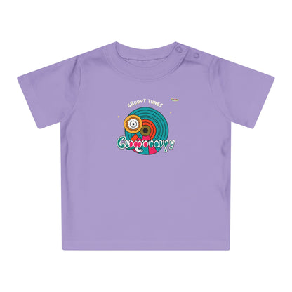 Cute Groovy Tunes Retro record Logo Baby T-Shirt -MyBrightSideClothing