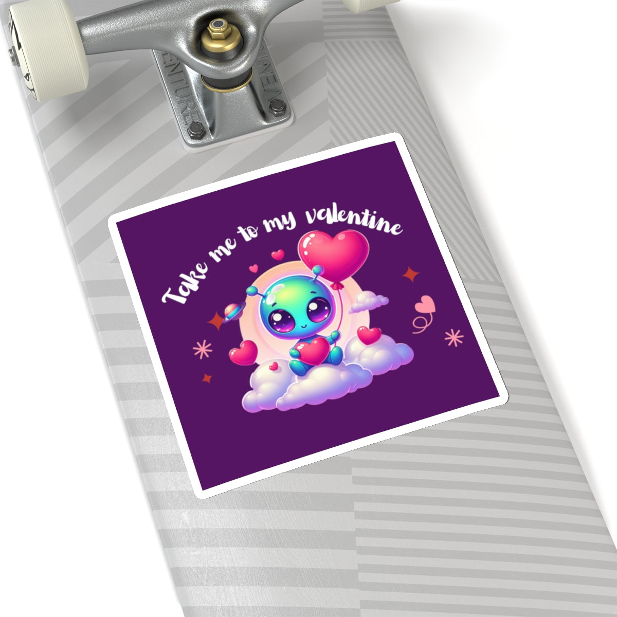 Take me to my Valentine cute baby Alien Valentine Kiss-Cut Sticker-My Bright Side Clothing