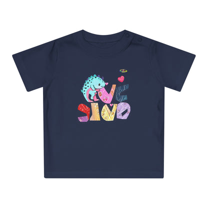 Cute Roaring Dino Love Graphic Baby T-Shirt-mybrigtsideclothing.com