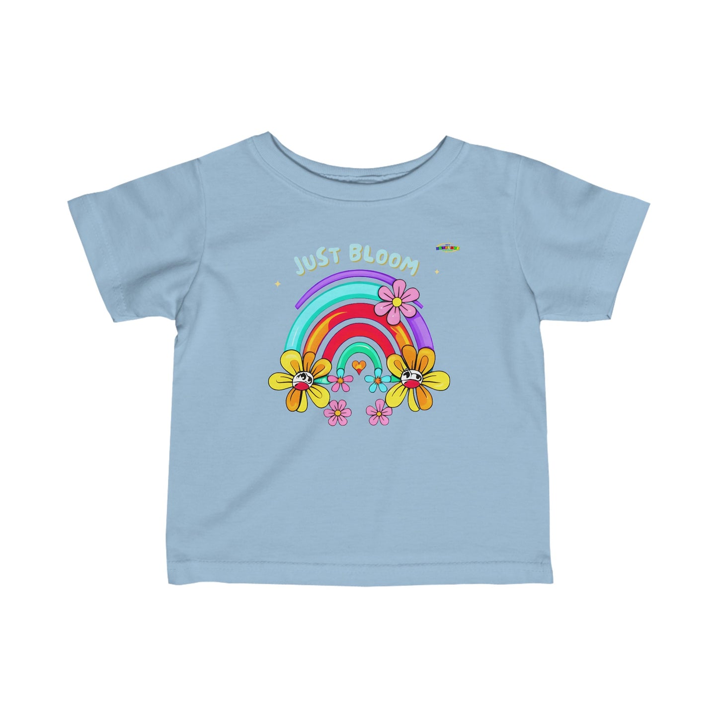 Cute Just Bloom flower rainbow Logo Infant Fine Jersey Tee-MyBrightSideClothing