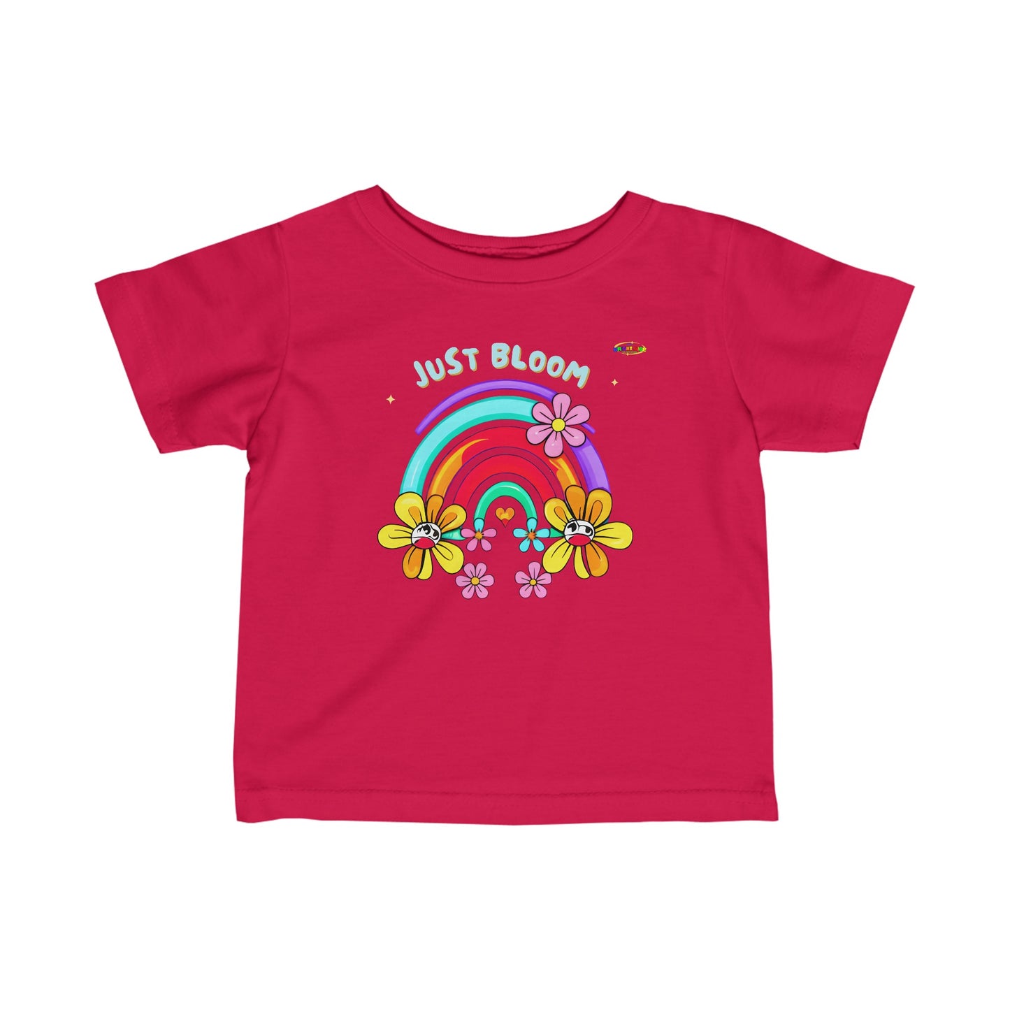 Cute Just Bloom flower rainbow Logo Infant Fine Jersey Tee-MyBrightSideClothing