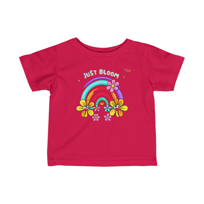 Cute Just Bloom flower rainbow Logo Infant Fine Jersey Tee-MyBrightSideClothing